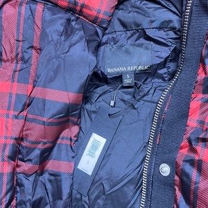 Banana Republic plaid  puffer coat